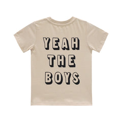 YEAH THE BOYS SMALL PRINT TEE BEIGE